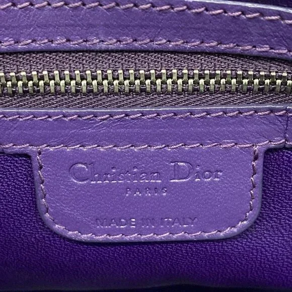 Auth DIOR/ChristianDior - Purple Leather Patent Leather Tote Bag - Picture 8 of 15